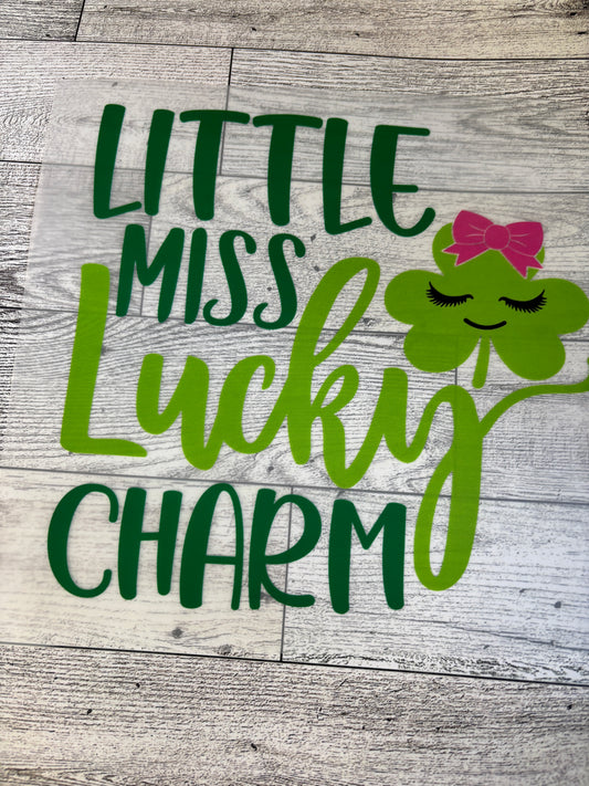 Little Miss Lucky Charm Transfer for Shirt (Direct To Film)